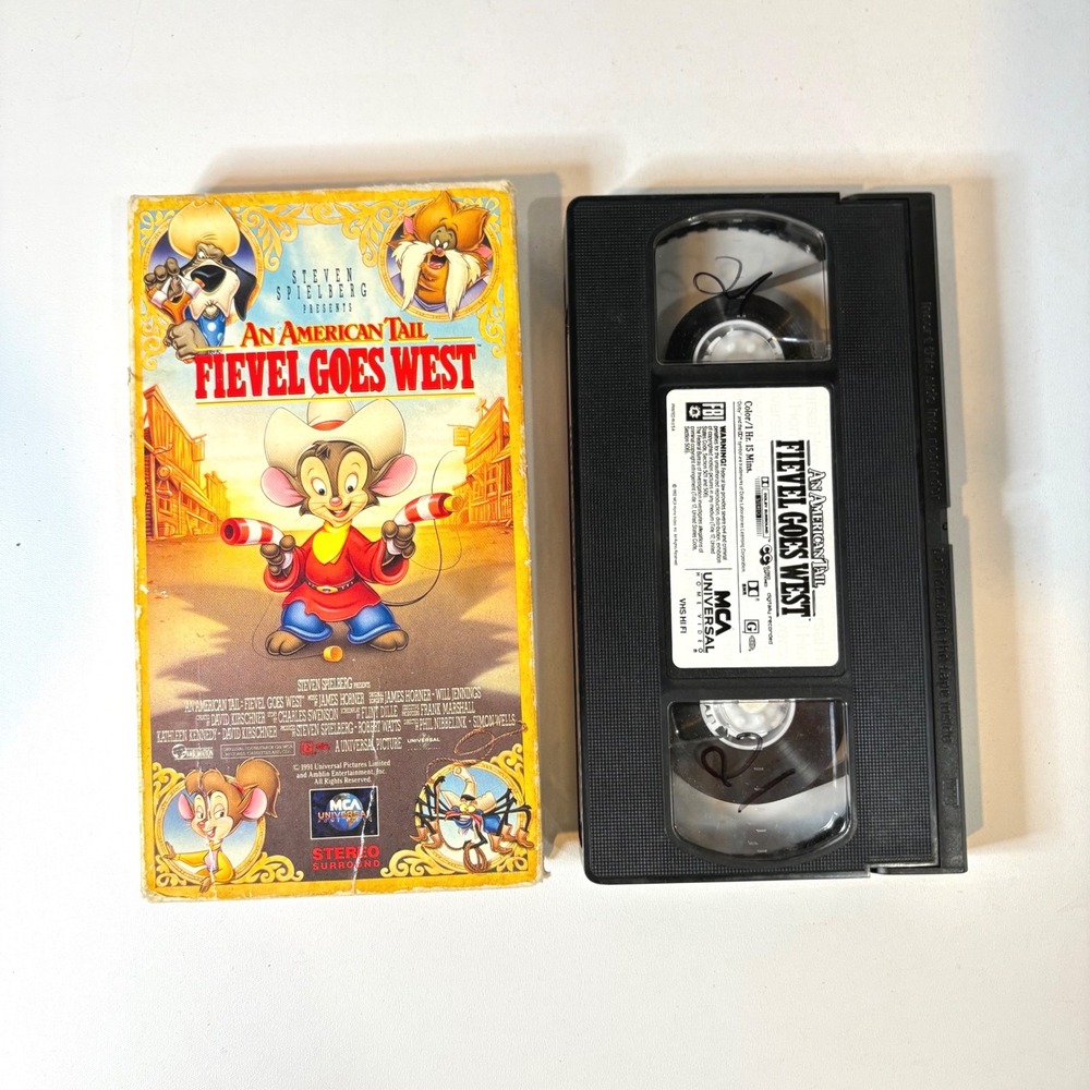 An American Tail Fievel Goes West VHS 1991 MCA Universal Animated Movie Vintage